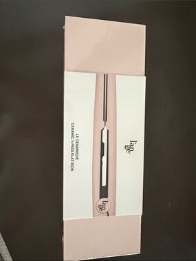 Lange Ceramic 1" Flat Iron - Pale Pink and White